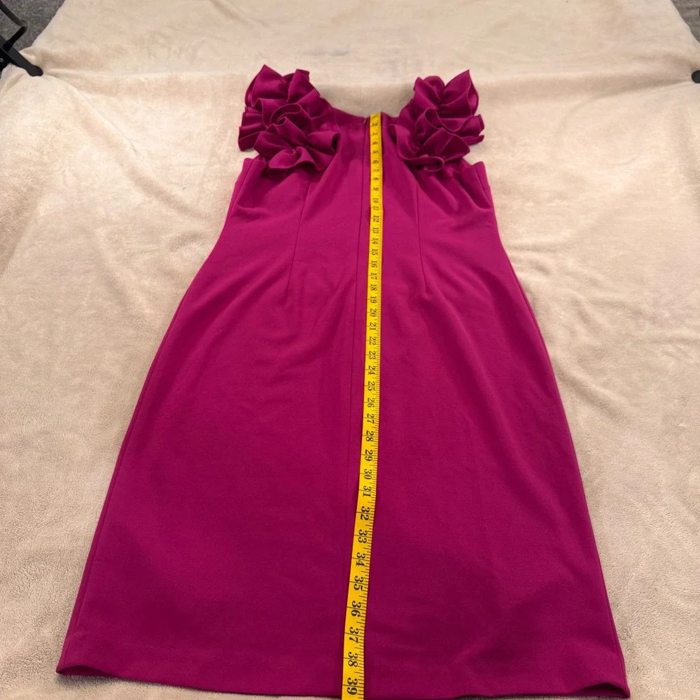Fuchsia Pink Ruffle Cocktail Shift Dress Wedding‎ Formal Party Mother Bride Sz12